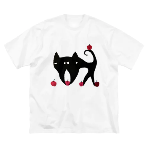 りんご集めのねこ ビッグシルエットTシャツ