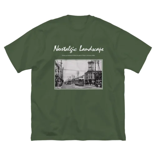 東京 銀座を路面電車が走る風景 （モノクロフォト） Big T-Shirt