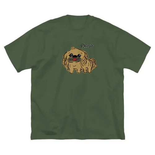 笑うペキニーズ(茶) Big T-Shirt