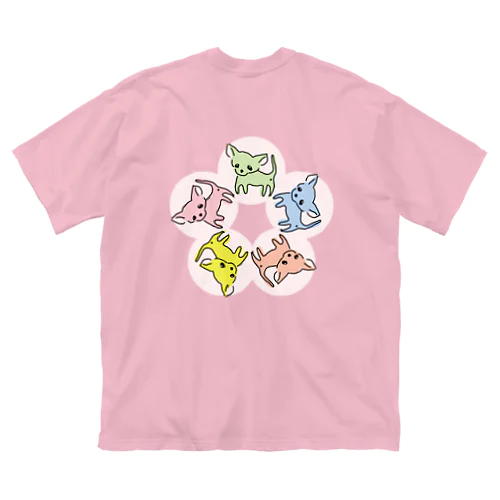 ゆるチワワ（フラワーサークル） ビッグシルエットTシャツ