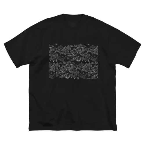 ねこねこタウン白 ビッグシルエットTシャツ