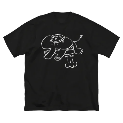 ハイパーインドゾウ(白) ビッグシルエットTシャツ