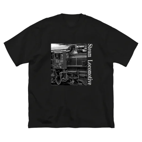 D51498 運転席周辺 白いレタリング （モノクロフォト） ビッグシルエットTシャツ