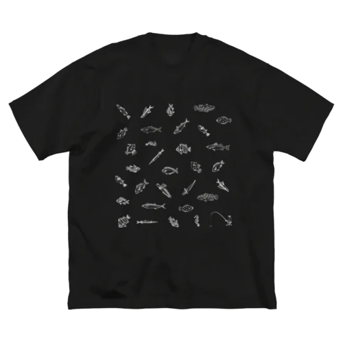 お魚　パターン ビッグシルエットTシャツ