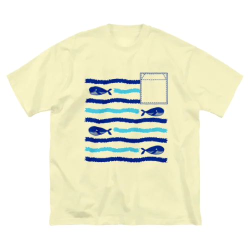 くじらボーダー ビッグシルエットTシャツ