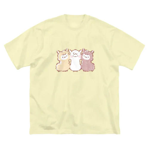 モフモフアルパカ三色団子 ビッグシルエットTシャツ