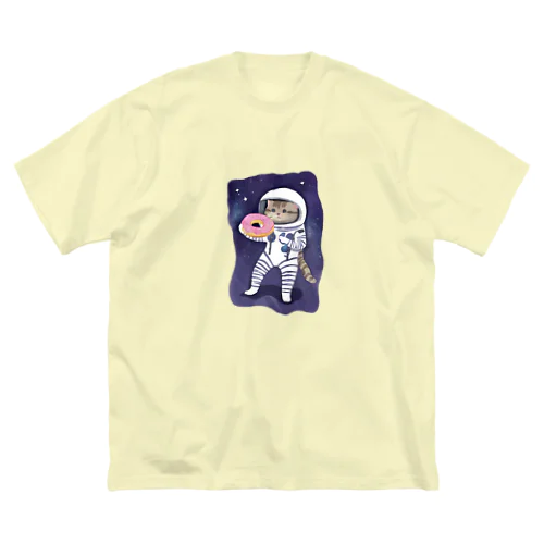 宇宙でドーナツを食べる猫 Big T-Shirt