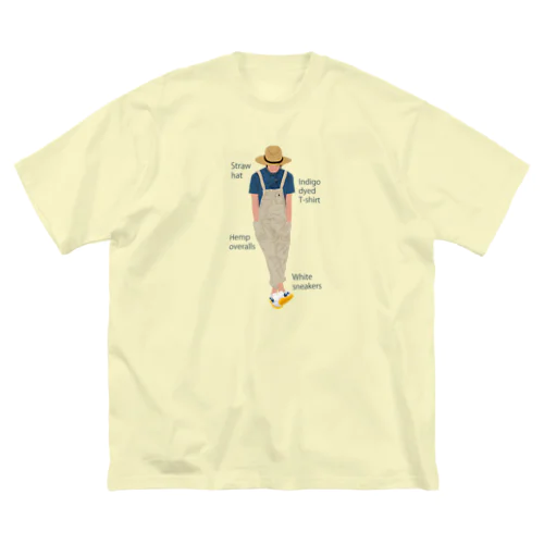 麦わらの青年にアイテムロゴをそえて Big T-Shirt