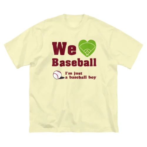 We love Baseball(レッド) 루즈핏 티셔츠