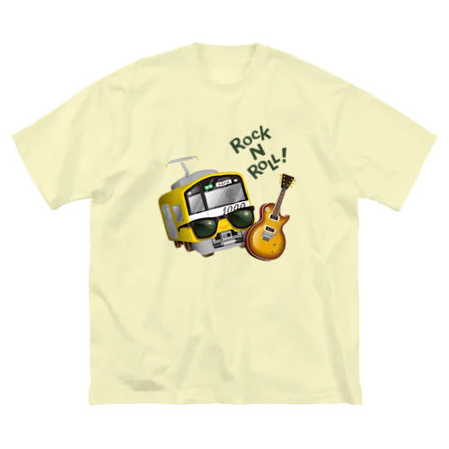 黄色い電車 「 音楽大好き ! 」 ビッグシルエットTシャツ