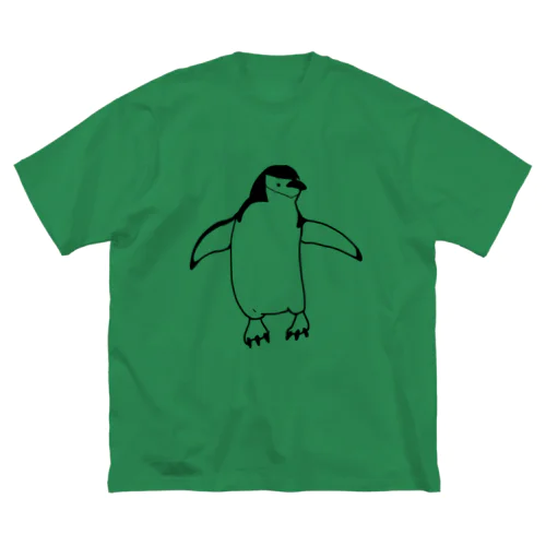 シンプルヒゲペンギン（黒線） ビッグシルエットTシャツ