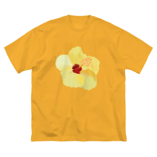 黄色いハイビスカス ビッグシルエットTシャツ