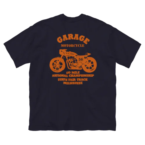 武骨なバイクデザイン orange(前後pt） Big T-Shirt