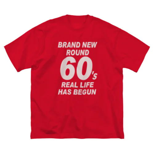 ROUND60 / 還暦＆アラ還を軽やかにすごすロゴ(濃色用) ビッグシルエットTシャツ