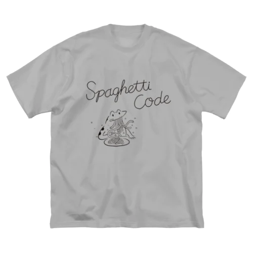 spaghetti code black ビッグシルエットTシャツ