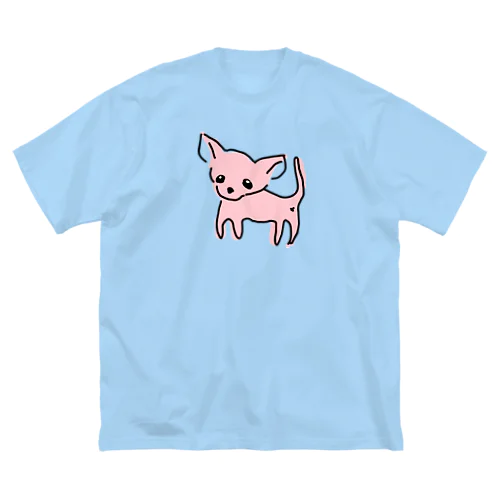 ゆるチワワ（ピンク） ビッグシルエットTシャツ
