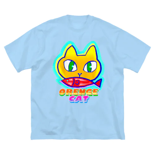 🍊🐈 オレンジキャット🍊🐈　ライト ビッグシルエットTシャツ