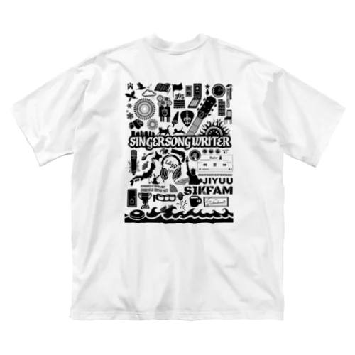 黒デザインTシャツ Big T-Shirt