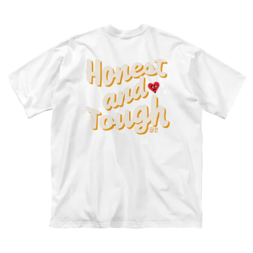 Honest and Tough beige ビッグシルエットTシャツ