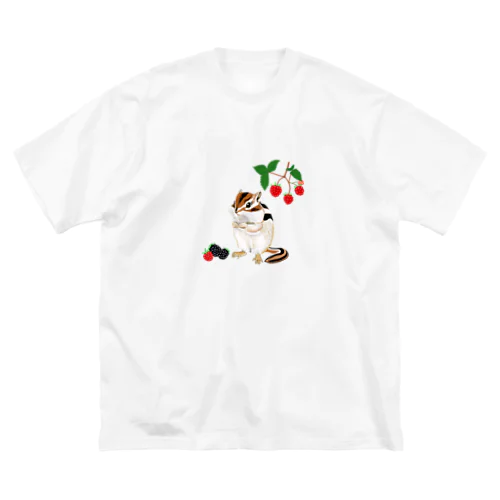 木苺とシマリス ビッグシルエットTシャツ