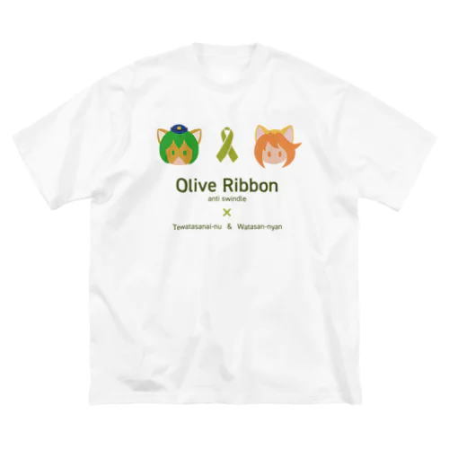 オリーブリボン×テワタサナイーヌ＆わたさんにゃん ビッグシルエットTシャツ