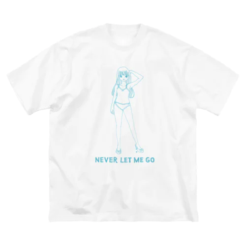 Illustration "NEVER LET ME GO ＜ブルー＞"  ビッグシルエットTシャツ