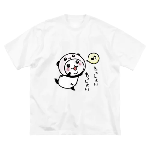 パンダinぱんだ(わっしょい) ビッグシルエットTシャツ