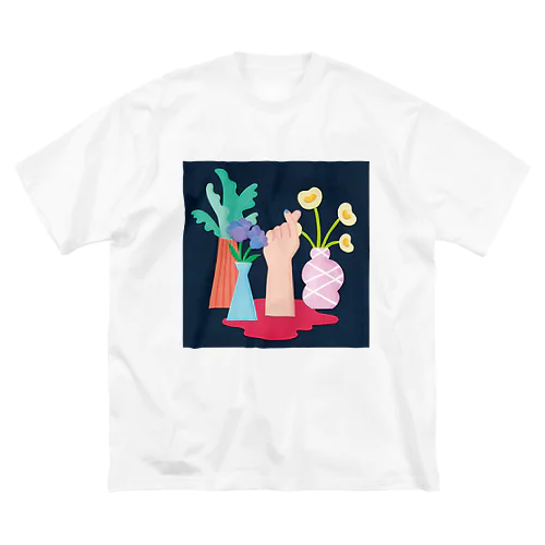 映えたくて死んでみた（植物） ビッグシルエットTシャツ