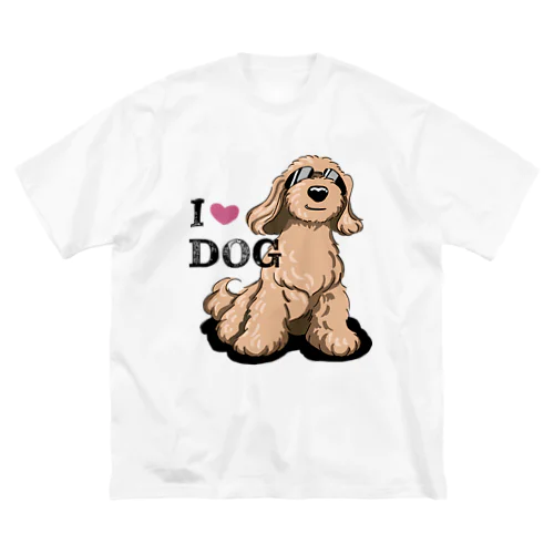 I LOVE DOG茶色のイケワン ビッグシルエットTシャツ