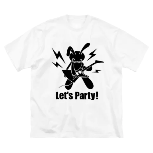  Let's party! （ブラックプリント） ビッグシルエットTシャツ