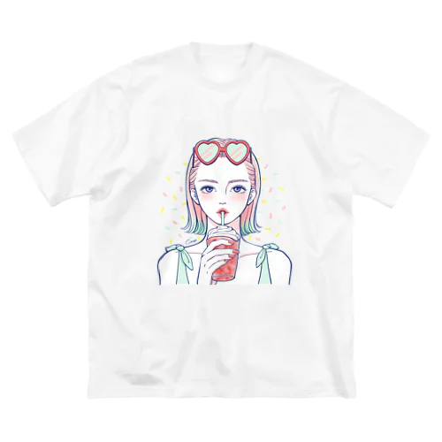 夏girl レトロカラー ビッグT Big T-Shirt