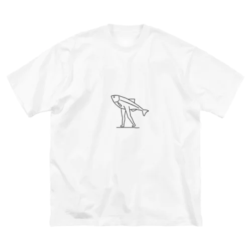 二足歩行型fish ビッグシルエットTシャツ