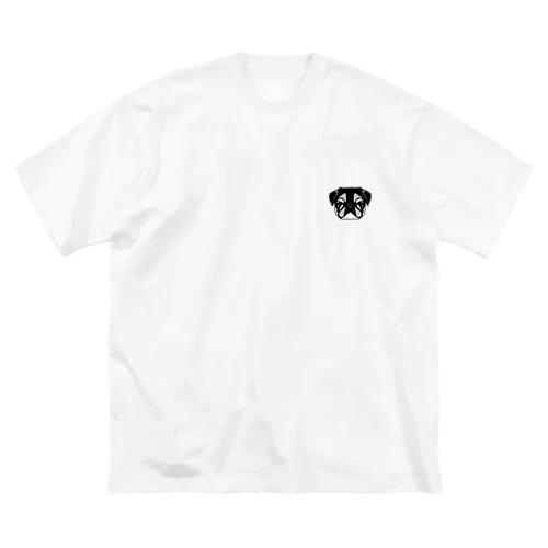 黒パグ_シンプルver. ビッグシルエットTシャツ