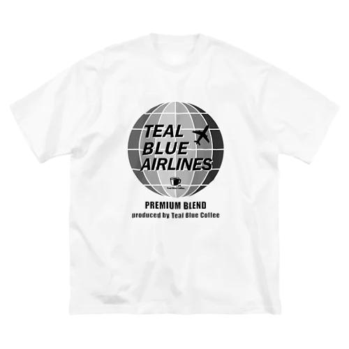 TEAL BLUE AIRLINES - grayscale Ver. - ビッグシルエットTシャツ