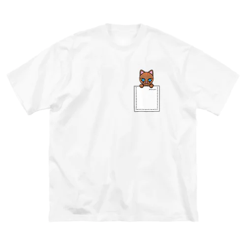 ねこ　pokenyan　ミケにゃん ビッグシルエットTシャツ