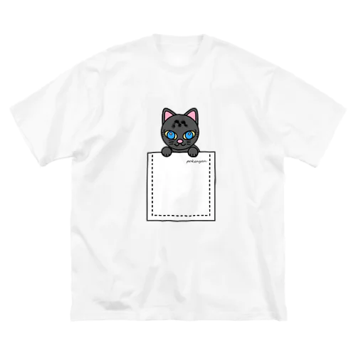 ねこ　pokenyan サバにゃん ビッグシルエットTシャツ