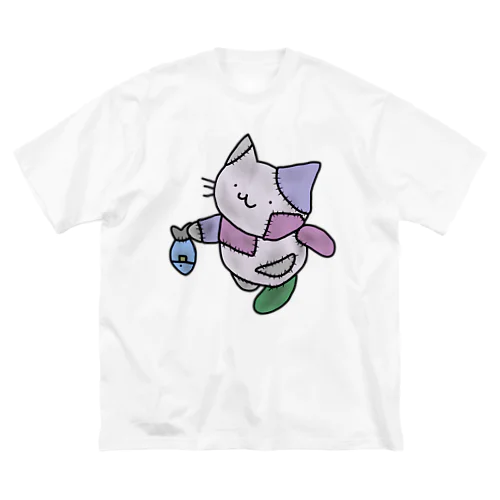 つぎはぎにゃんこ ビッグシルエットTシャツ