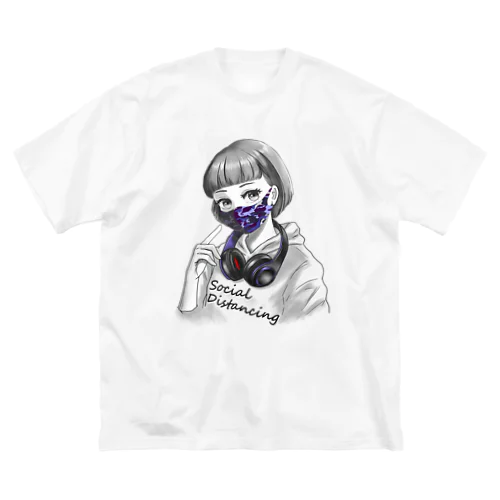 迷彩マスク  パープル　文字黒 Big T-Shirt