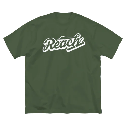 〈麻雀〉Reach with 千点棒（白ヌキ） Big T-Shirt