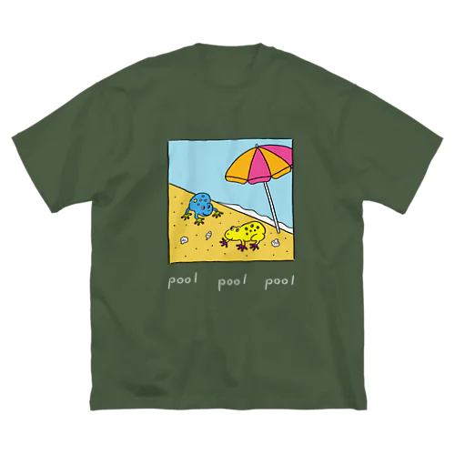 pool カエル 白文字 Big T-Shirt