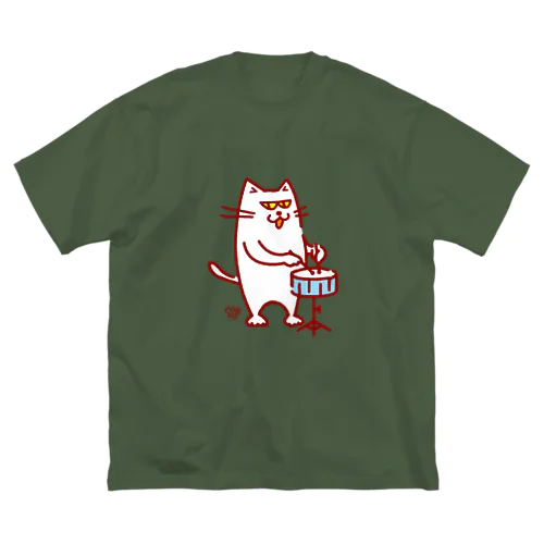 どや猫楽団・スネアドラム ビッグシルエットTシャツ