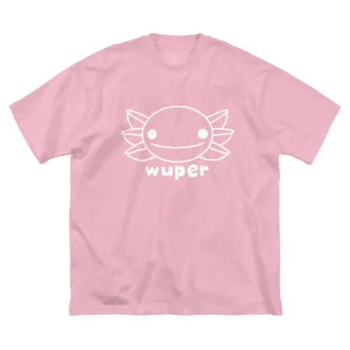 wuper線画白 ビッグシルエットTシャツ