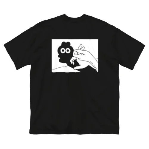 手影絵兎(白) ビッグシルエットTシャツ