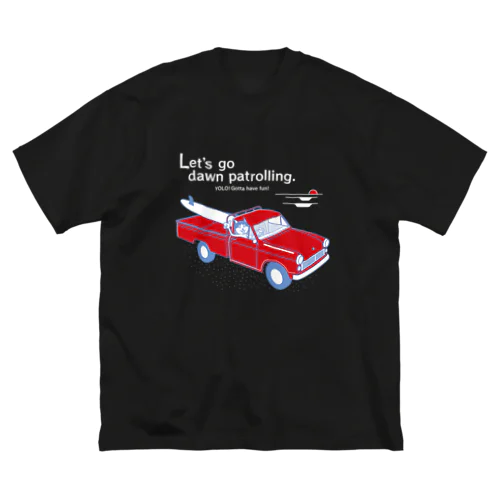 トラック猫　白文字 ビッグシルエットTシャツ