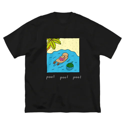 pool  ラッコ 白文字 Big T-Shirt