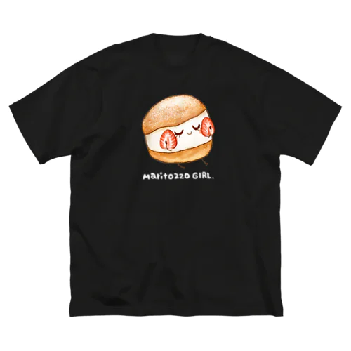 マリトッツォガール　白色チョークver ビッグシルエットTシャツ