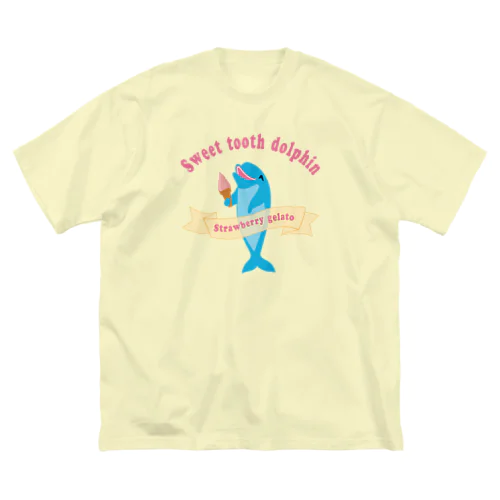  甘党イルカ(ピンクロゴVr) ビッグシルエットTシャツ