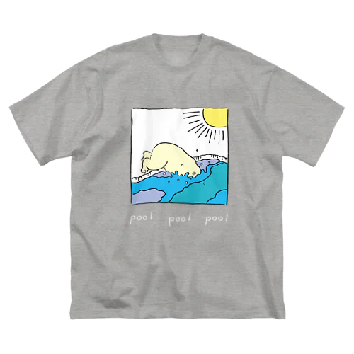 pool シロクマ 白文字 ビッグシルエットTシャツ