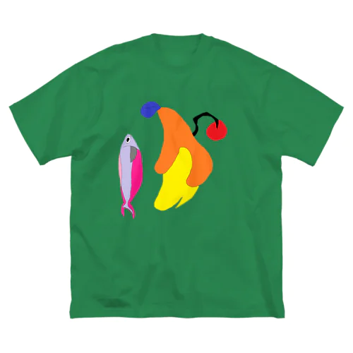 心と魚 ビッグシルエットTシャツ