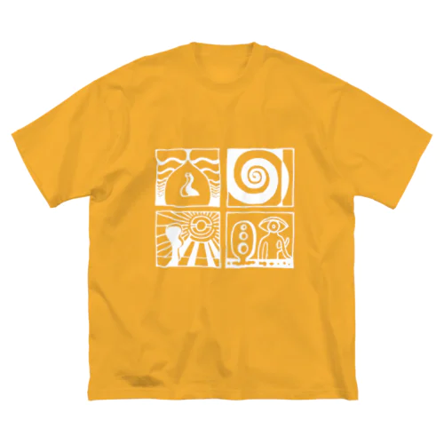 太陽の眼 文字絵(白/前面) ビッグシルエットTシャツ